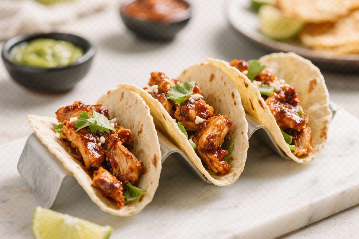 Air Fryer BBQ Chicken Street Tacos