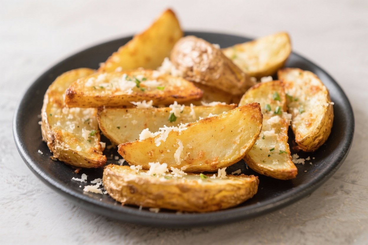 air fryer garlic parmesan potato wedges