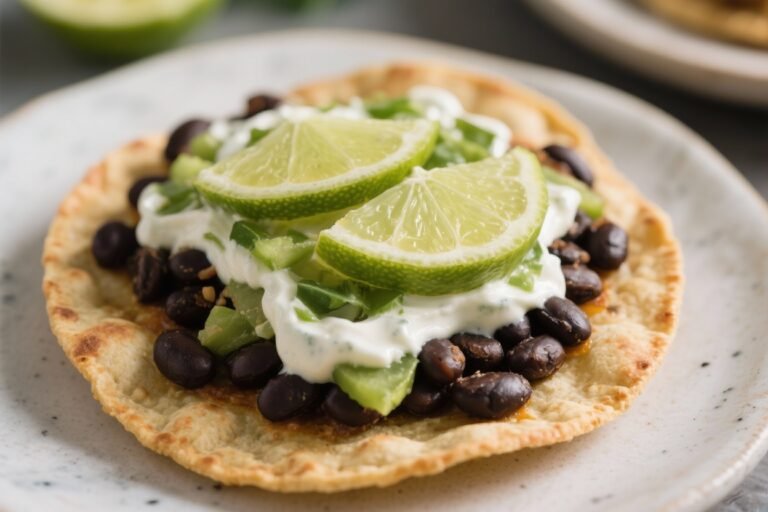 Black Bean Tostadas With Lime Crema