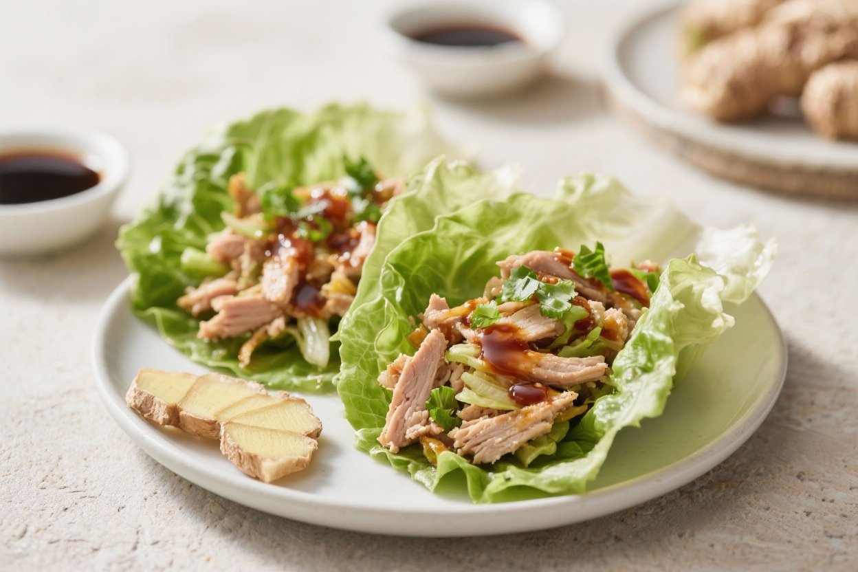 turkey lettuce wraps with ginger soy